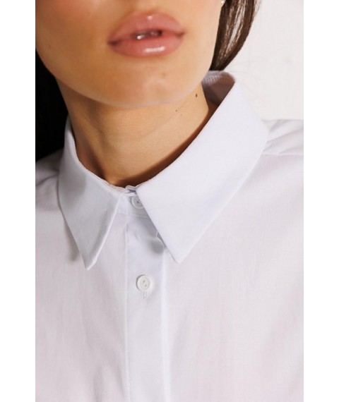 Рубашка женская базовая оверсайз с пуговицами белая Modna KAZKA MKAR46699
