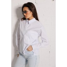 Рубашка женская базовая оверсайз с пуговицами белая Modna KAZKA MKAR46699-1