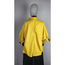 Рубашка женская с пуговицами базовая коттоновая горчичная Modna KAZKA MKAD7467-02