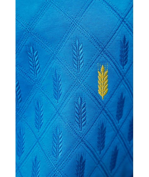 Костюм женский двойка трикотажный с вышивкой синий Modna KAZKA MKRM4071-23DS