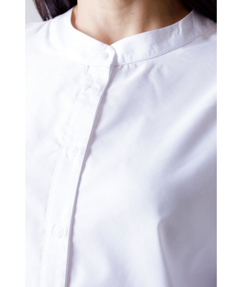Блуза женская классическая белая коттоновая на стойку Modna KAZKA MKTL5239/1