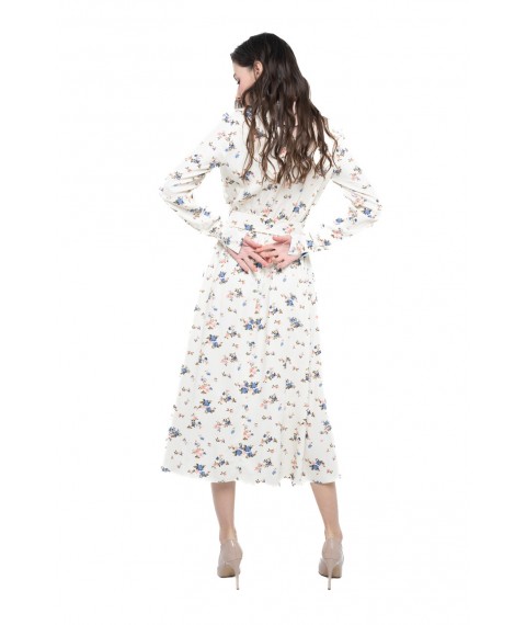 Платье женское с цветами миди белое Modna KAZKA MKVM3720.1