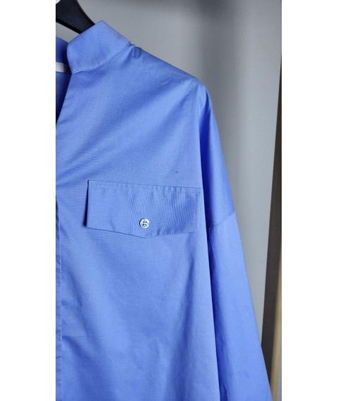 Рубашка женская базовая коттоновая голубая Modna KAZKA MKAD7549-1