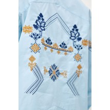 Рубашка женская патриотическая с вышивкой голубая Modna KAZKA MKRM4073-23