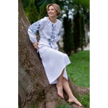 Платье-вышиванка женское миди с орнаментом молочное Modna KAZKA MKV109/171 48