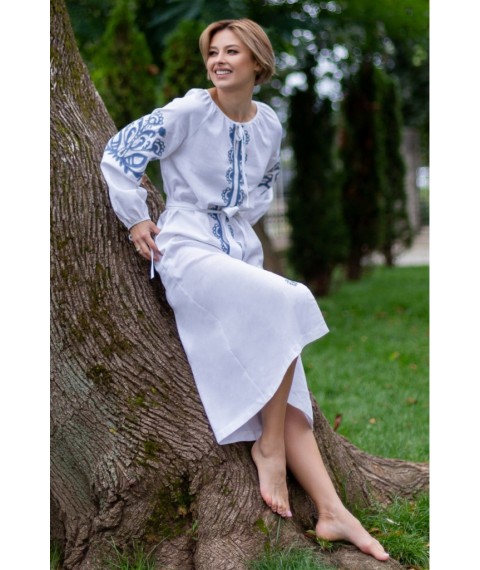 Платье-вышиванка женское миди с орнаментом молочное Modna KAZKA MKV109/171 44