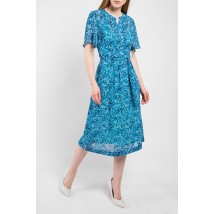 Женское летнее платье голубое в цветочек дизайнерское шелковое Modna KAZKA Дженифер MKPR22569 48