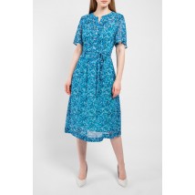 Женское летнее платье голубое в цветочек дизайнерское шелковое Modna KAZKA Дженифер MKPR22569 48