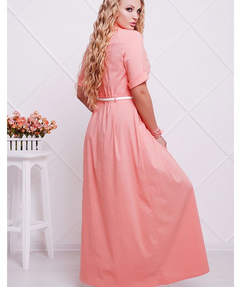 Женское платье летнее макси кораллового цвета Modna KAZKA MKSH2034 42