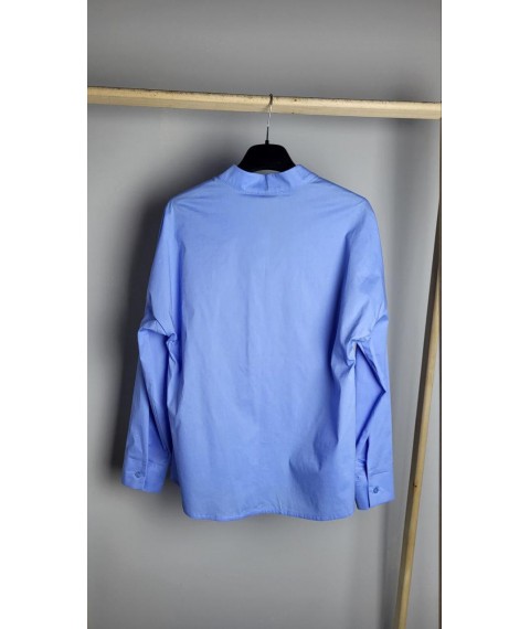Рубашка женская базовая коттоновая голубая Modna KAZKA MKAD7549-1 42