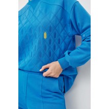 Свитшот женский патриотический трикотажный с вышивкой синий Modna KAZKA MKRM4083-23 48