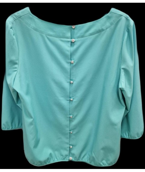 Женская блуза офисная однотонная розовая Modna KAZKA MKBT7198-14 52