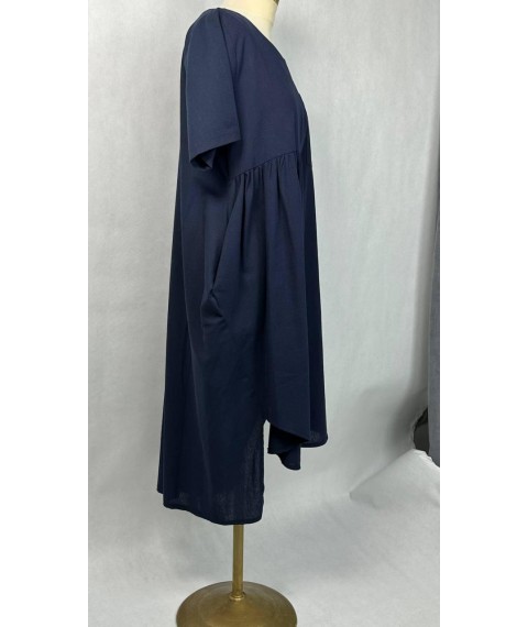 Женское синее летнее платье из льна стиле бохо Modna KAZKA MKAD6757-11