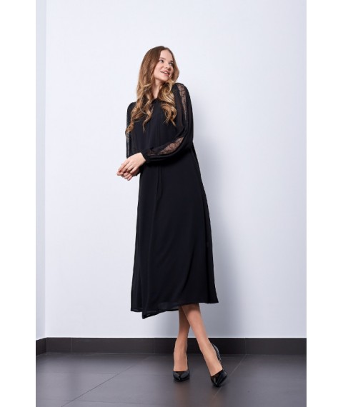 Платье женское демисезонное миди черное "Фрида" Modna KAZKA MKPR4082-1