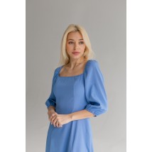 Платье женское льняное макси синее с распоркой на ноге Modna KAZKA MKBS1181-11