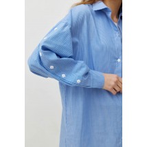 Женская хлопковая рубашка белая в синюю полоску Modna KAZKA MKRM4085-1