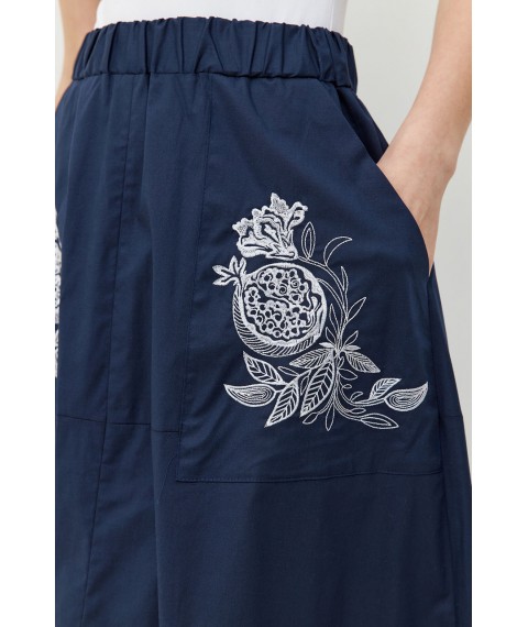 Женская юбка с вышивкой синяя Modna KAZKA MKRM4096-1