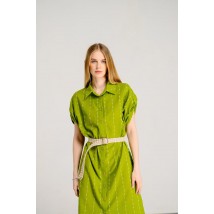 Женское платье-халат свободного кроя оливковое Modna KAZKA MKAZ6455-1