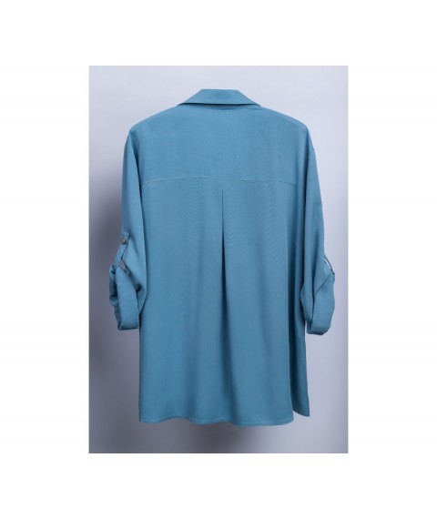 Рубашка женская базовая штапель "твил" голубая Modna KAZKA MKLN201-1