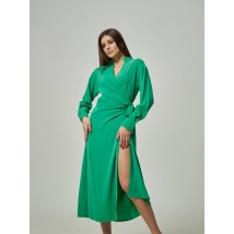 Платье женское миди на запах зеленое Modna KAZKA MKTRG3411-74