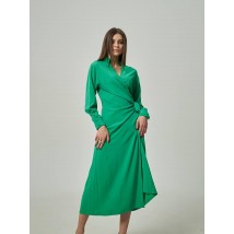 Платье женское миди на запах зеленое Modna KAZKA MKTRG3411-74