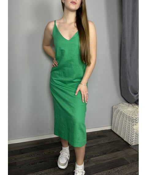 Платье женское летнее на бретелях зеленое Modna KAZKA MK110622-1