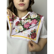 Платок женский "Пион" розовый 50х50 см Modna KAZKA MKNCH100624-31