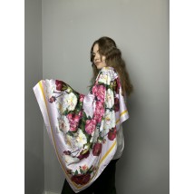 Платок женский "Пион" розовый 90х90 см Modna KAZKA MKNCH080623-30