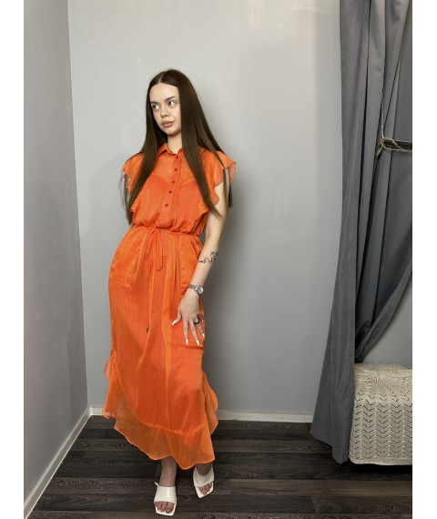 Платье женское летнее шифоновое оранжевое Modna KAZKA MKPR140726-1 46