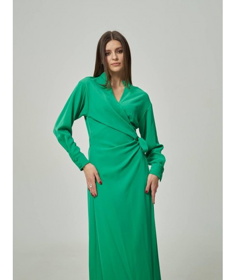 Платье женское миди на запах зеленое Modna KAZKA MKTRG3411-74 46
