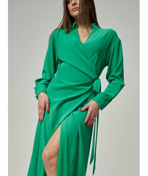 Платье женское миди на запах зеленое Modna KAZKA MKTRG3411-74 50