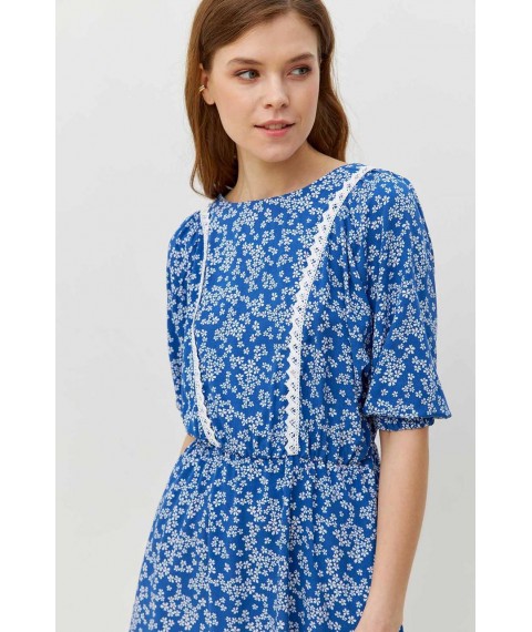 Женское летнее платье с кружевом голубое Modna KAZKA MKRM4076-1 40-42