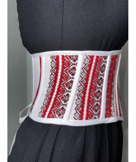 Корсет женский вышитый красный в украинском стиле Modna KAZKA MKGM104-7 46