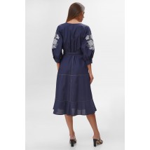 Женское летнее платье синего цвета с вышивкой Modna KAZKA MKRM2392-1 54