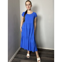 Женское летнее платье ярусное синее Modna KAZKA MKAZ6053-2 42