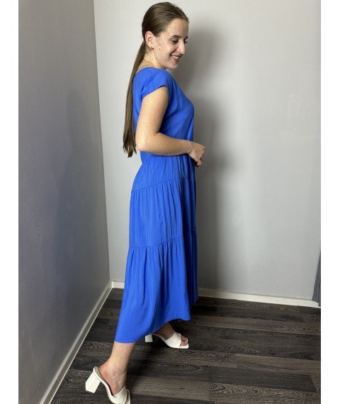 Женское летнее платье ярусное синее Modna KAZKA MKAZ6053-2 50