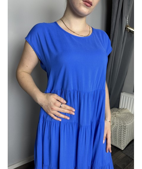 Женское летнее платье ярусное синее Modna KAZKA MKAZ6053-2 50