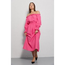 Платье женское летнее с открытыми плечами макси розовое Modna KAZKA MKAR69037-2 46