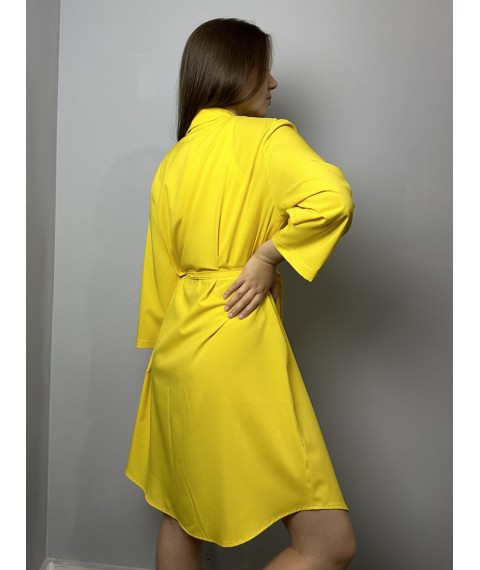 Женское платье-рубашка желтое Modna KAZKA MKAD3260-2 42