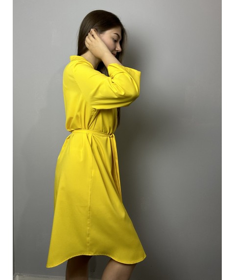 Женское платье-рубашка желтое Modna KAZKA MKAD3260-2 52