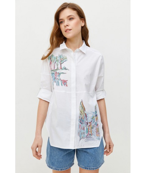 Женская рубашка с принтом пейзажей Modna KAZKA MKRM4074-1 42