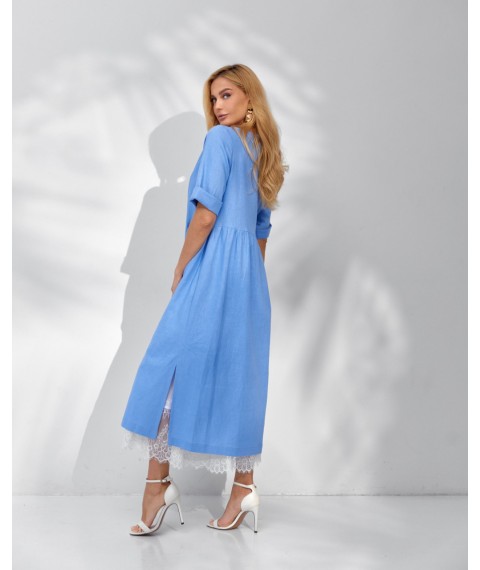 Платье женское летнее льняное голубое Modna KAZKA MKSN2312-02 42