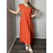 Женское летнее платье ярусное оранжевое Modna KAZKA MKAZ6053-4 50