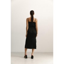 Женское шелковое платье в бельевом стиле миди чёрное Modna KAZKA MKAZ6479-1 42