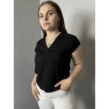 Блуза элегантная женская из лёгкой ткани черная Modna KAZKA MKAZ6497-3 46