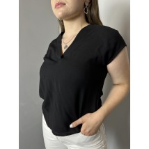 Блуза элегантная женская из лёгкой ткани черная Modna KAZKA MKAZ6497-3