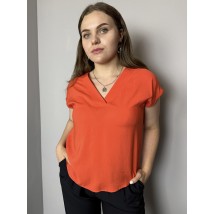 Блуза элегантная женская из лёгкой ткани оранжевая Modna KAZKA MKAZ6497-4 42