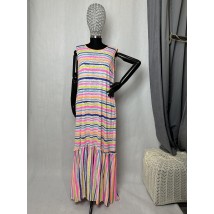 Платье женское летнее трикотажное в разноцветную полоску Modna KAZKA MKAD6790-02 52