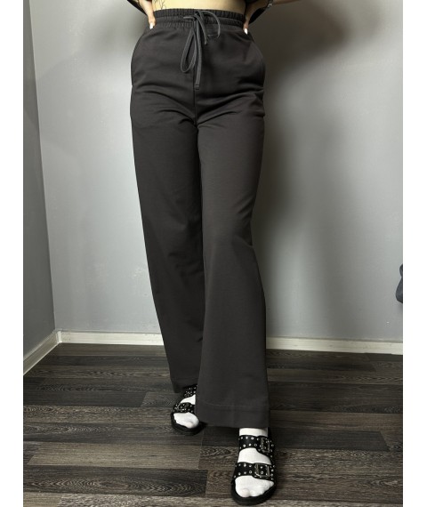 Спортивные штаны-палаццо женские серые Style Modna KAZKA MKSH2435-3 54-56