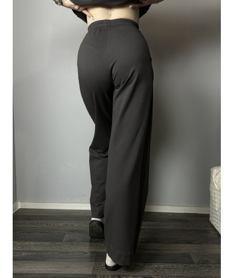 Спортивные штаны-палаццо женские серые Style Modna KAZKA MKSH2435-3